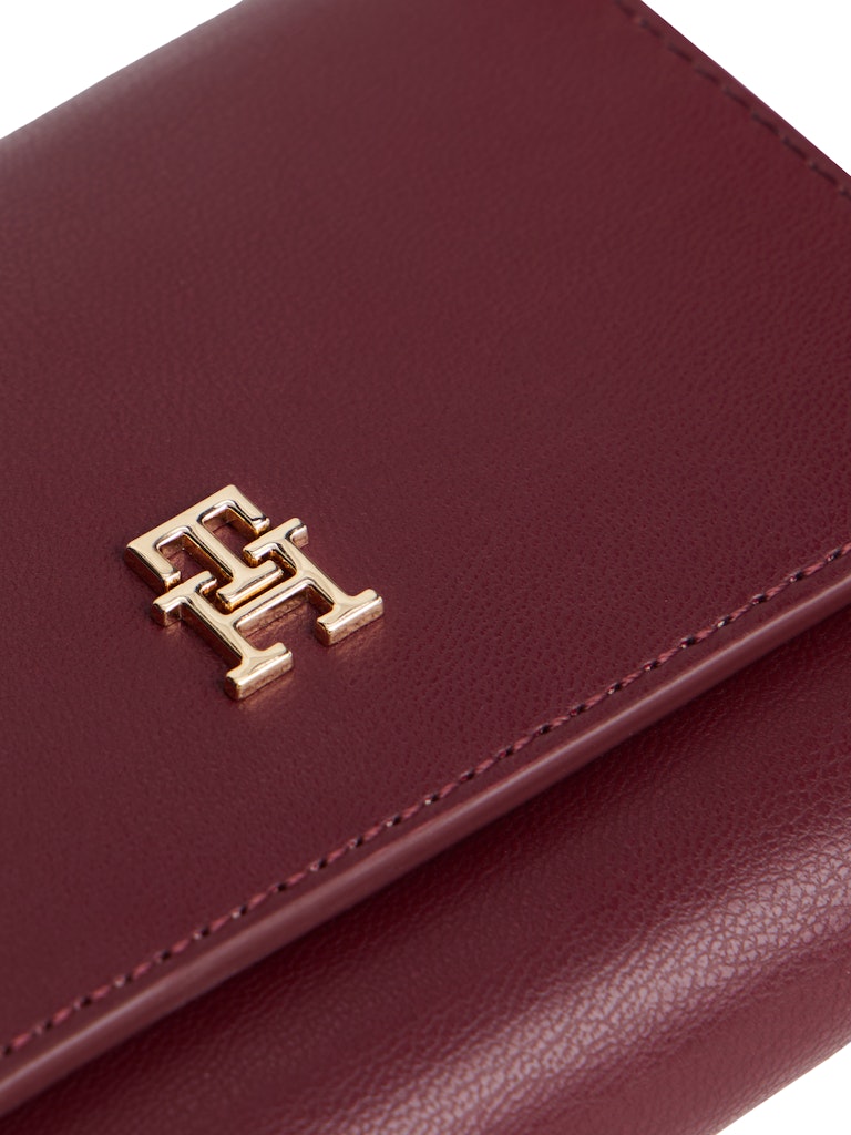 Tommy Hilfiger Kadın 3'e Katlanan Bordo Cüzdan