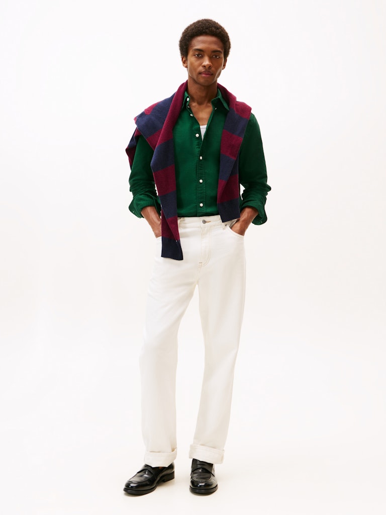 Tommy Hilfiger Erkek Oxford Normal Kesim Yeşil Gömlek