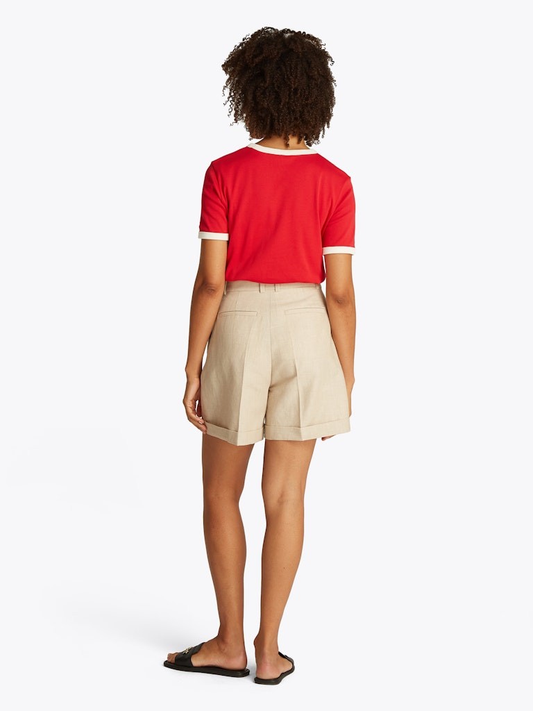 Tommy Hilfiger Keten Bej Kadın Yan Cep Şort - WW0WW44767ACI