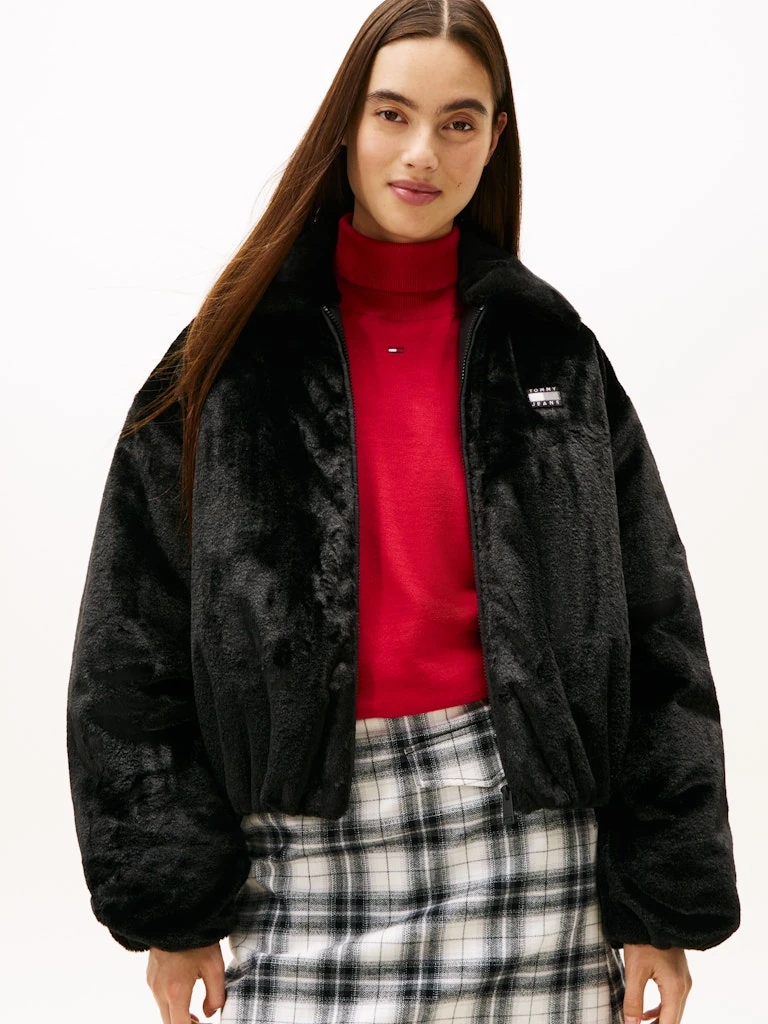 Tommy Hilfiger Kadın Siyah  Bomber  Mont