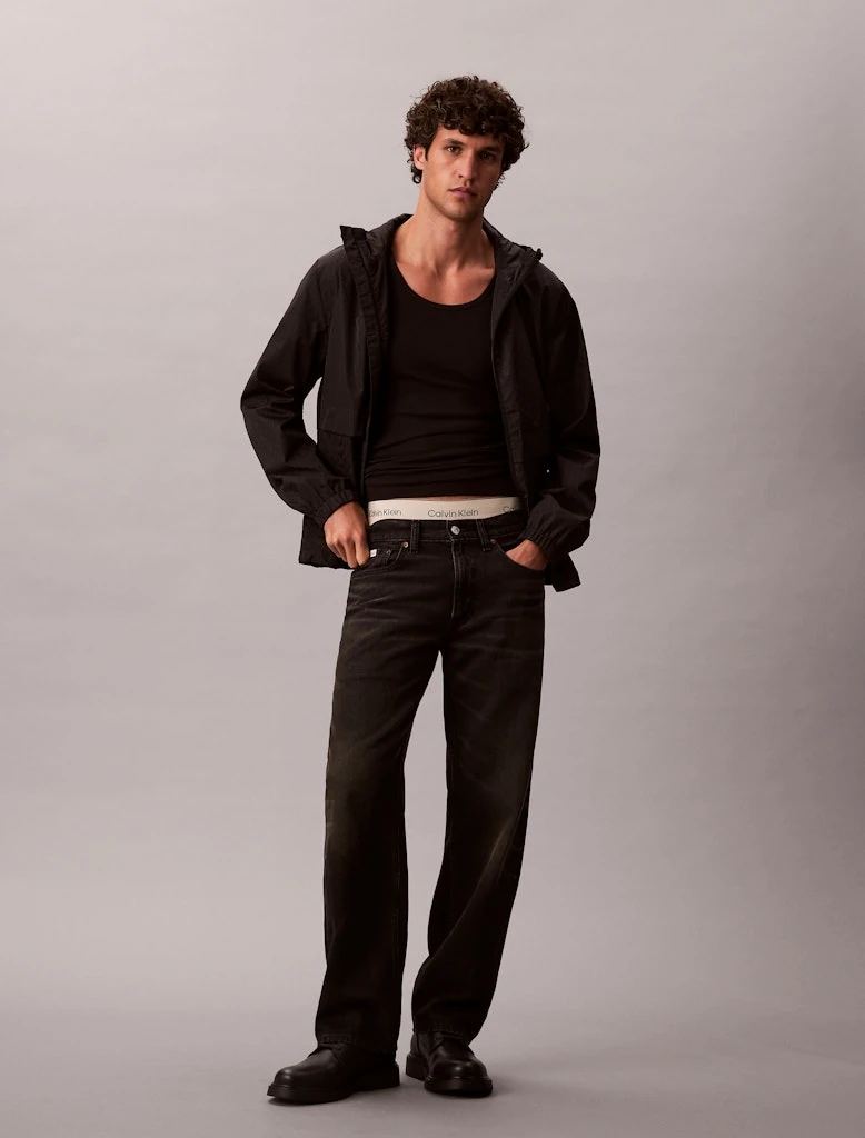 Calvin Klein Erkek Rüzgarlık Kapşonlu Siyah Mont