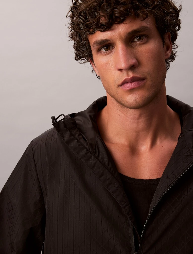 Calvin Klein Erkek Rüzgarlık Kapşonlu Siyah Mont