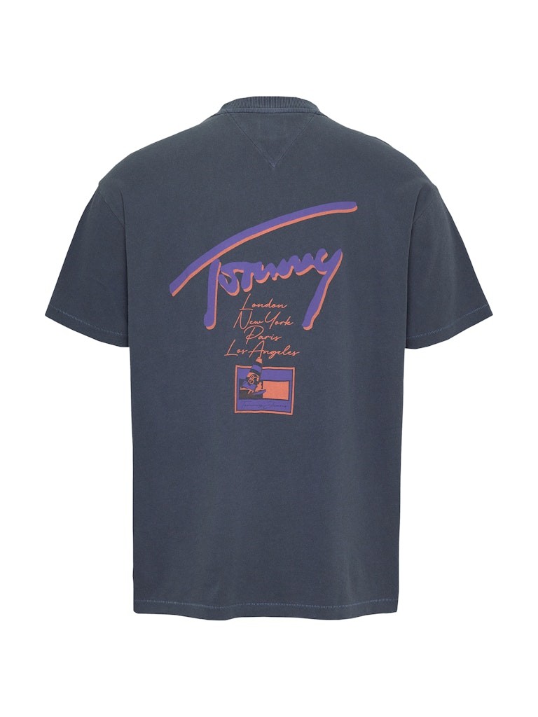 Tommy Hilfiger Rejeneratif Pamuk Mavi Erkek Kısa Kollu T-Shirt - DM0DM20768C1G