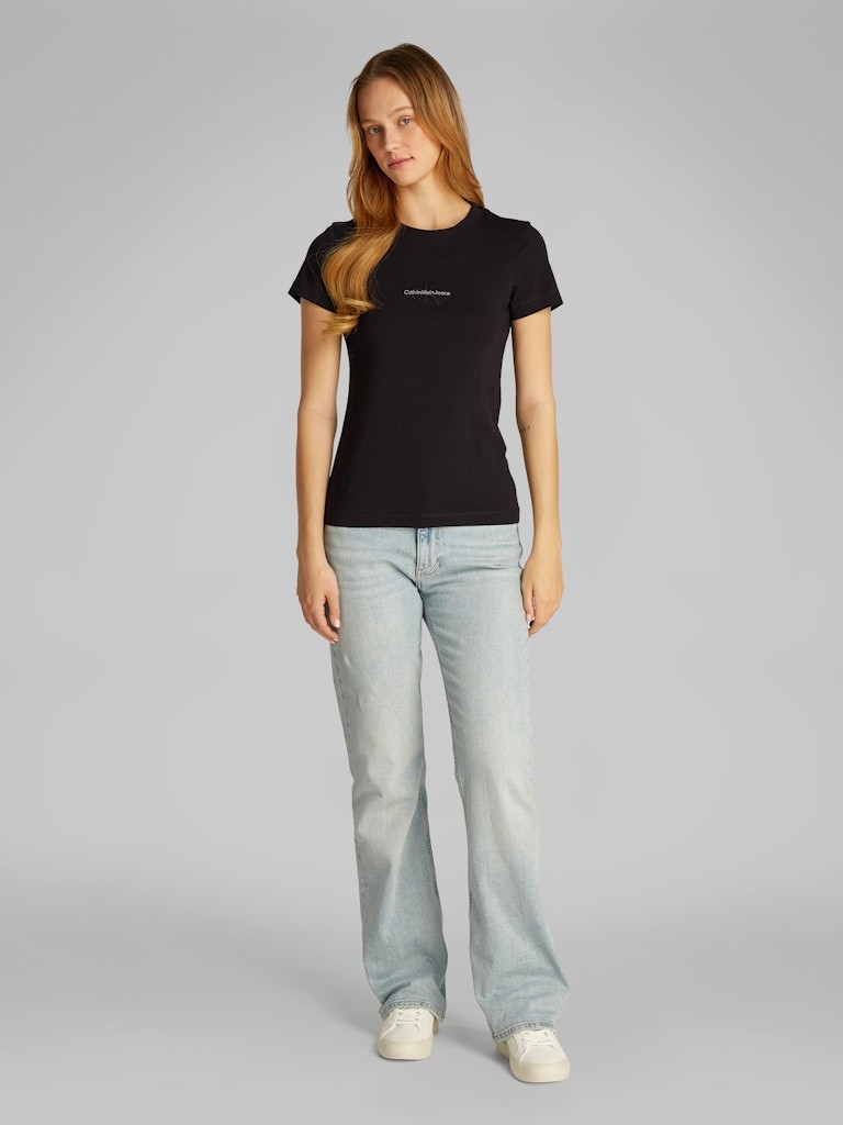 Calvin Klein Rejeneratif Pamuk Siyah Kadın Kısa Kollu T-Shirt - J20J223563BEH