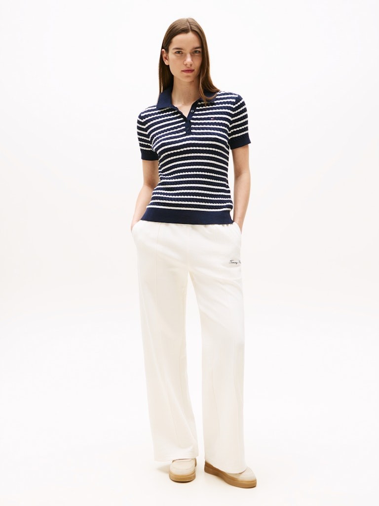Tommy Hilfiger Kadın Lacivert Polo Yaka Triko - WW0WW414740BB