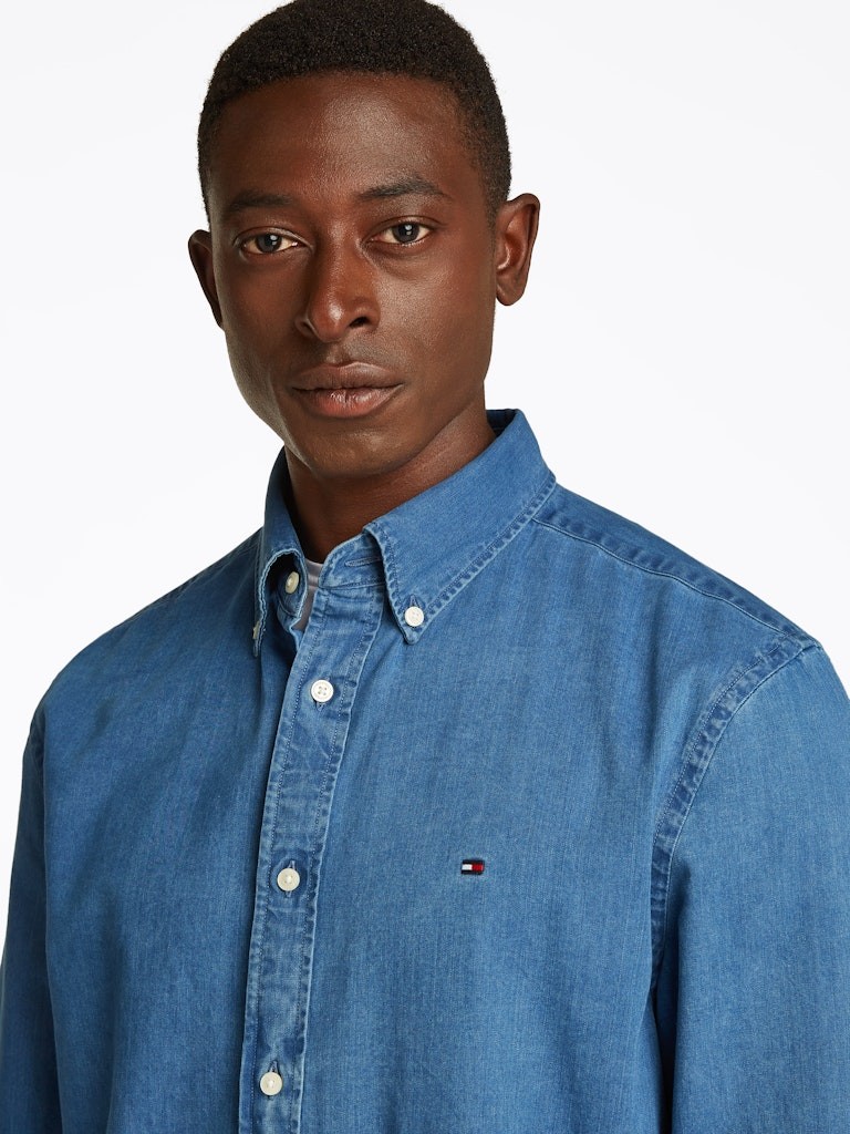 Tommy Hilfiger Denim Mavi Erkek Uzun Kollu Gömlek - MW0MW381340GZ