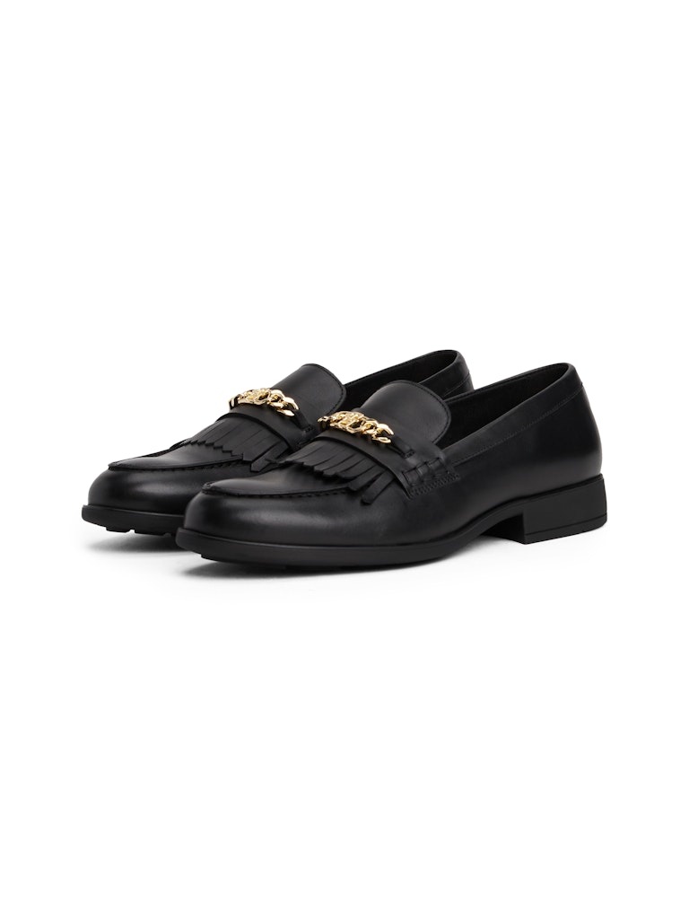 Tommy Hilfiger Kadın Siyah Deri Loafers Ayakkabı