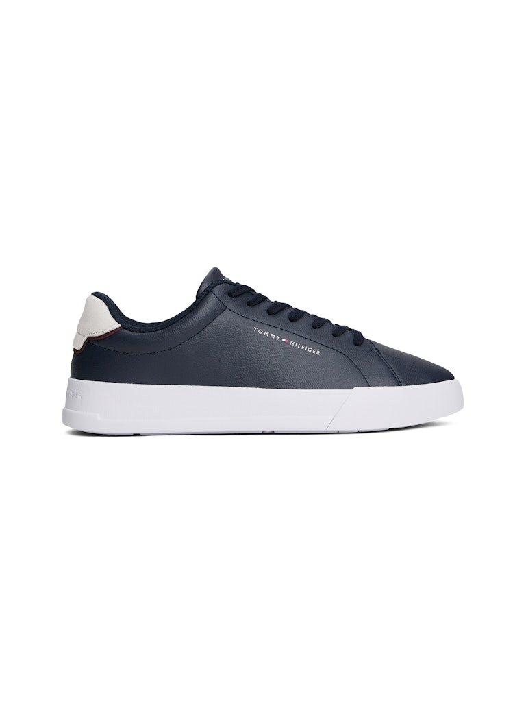 Tommy Hilfiger Deri Lacivert Erkek Kısa Taban Sneakers