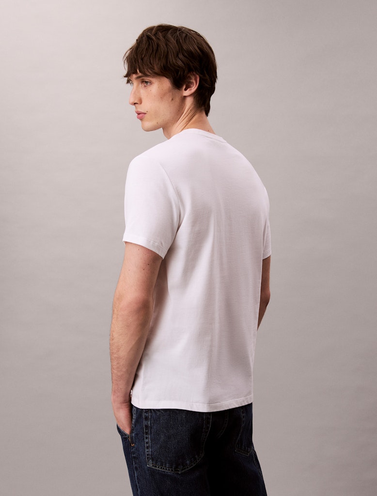 Calvin Klein Erkek Beyaz  O Yaka  T-Shirt