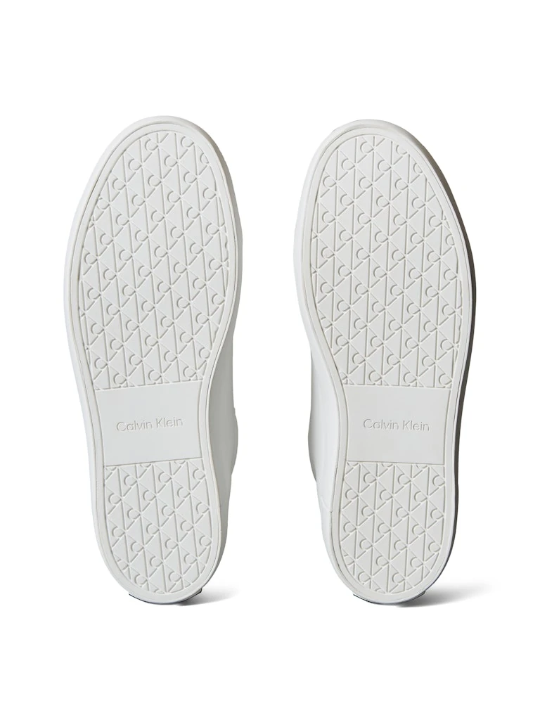 Calvin Klein Kadın Beyaz Deri Kısa Taban Klasik Sneakers