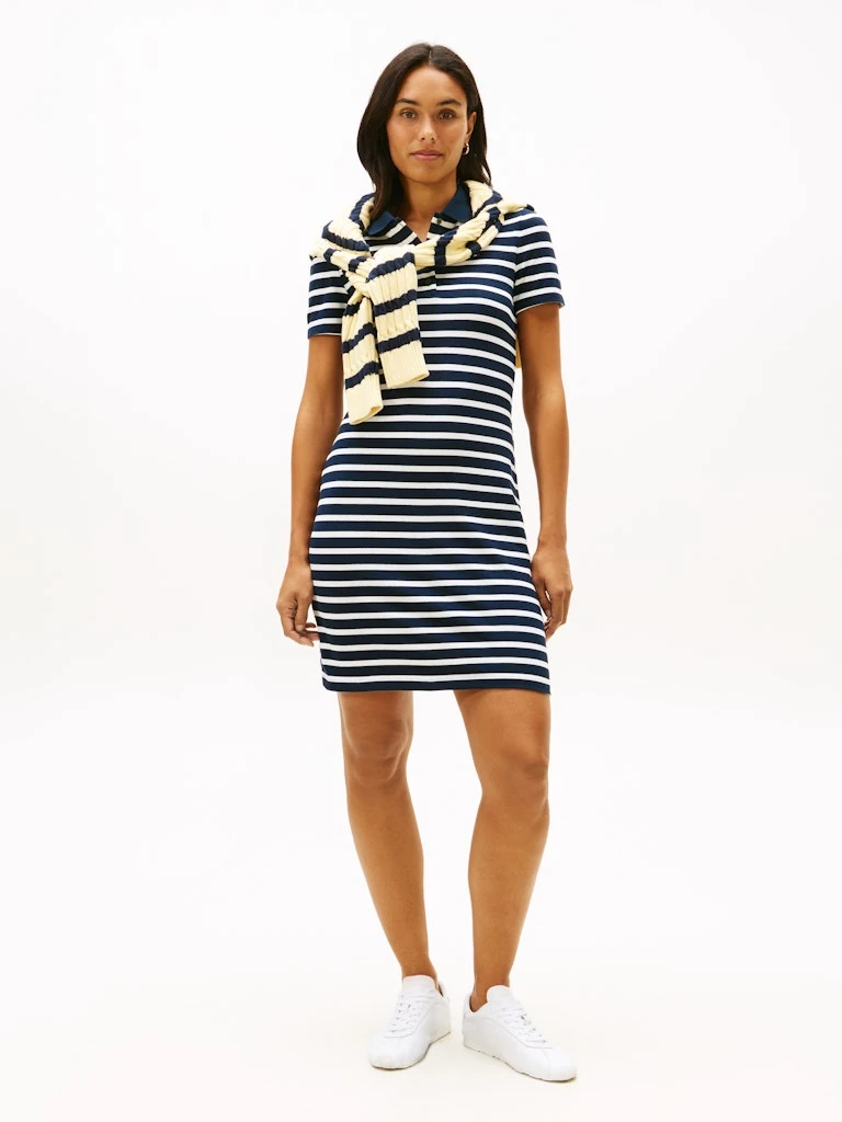 Tommy Hilfiger Kadın Lacivert Polo Yaka Elbise