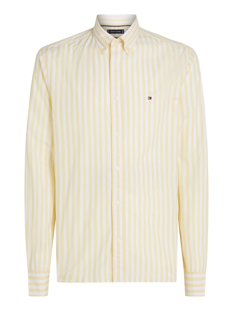 Tommy Hilfiger Poplin Sarı Erkek Uzun Kollu Gömlek - MW0MW391590FP