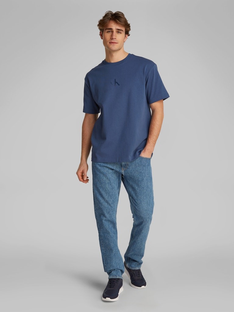 Calvin Klein Pamuk Mavi Erkek Kısa Kollu T-Shirt - LV04RAB812RLY