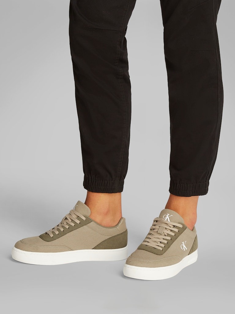 Calvin Klein Pamuk Yeşil Erkek Kısa Taban Sneakers - YM0YM012180H7