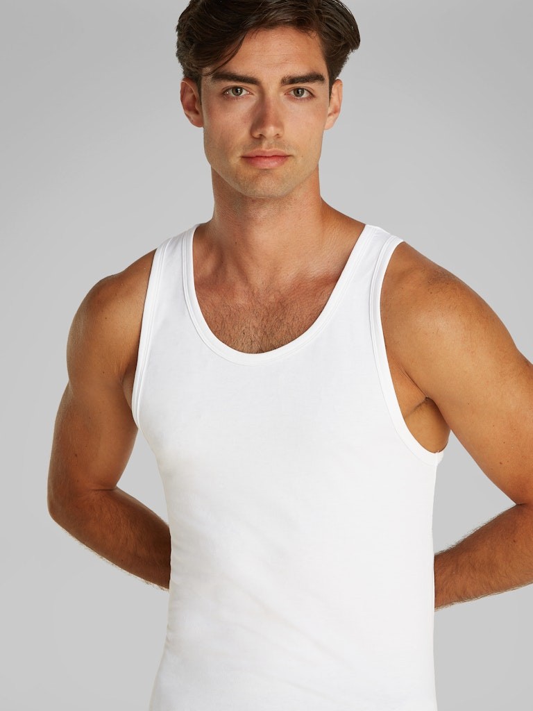 Calvin Klein Pamuk Beyaz Erkek Atlet 3 lü Paket T-Shirt