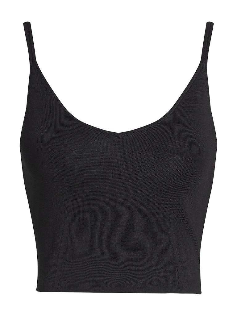 Calvin Klein Kadın Askılı Slim Fit V Yaka Örgü Kumaş Siyah Bralet - J20J224805BEH