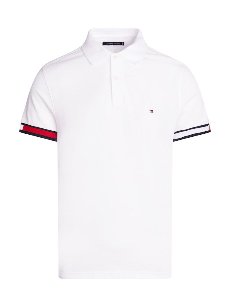 Tommy Hilfiger Beyaz Flag Cuff Erkek Slim Polo