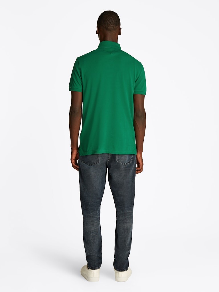 Tommy Hilfiger Organik Pamuk Yeşil Erkek Kısa Kollu Düğmeli Polo Yaka T-Shirt - MW0MW17770L4F