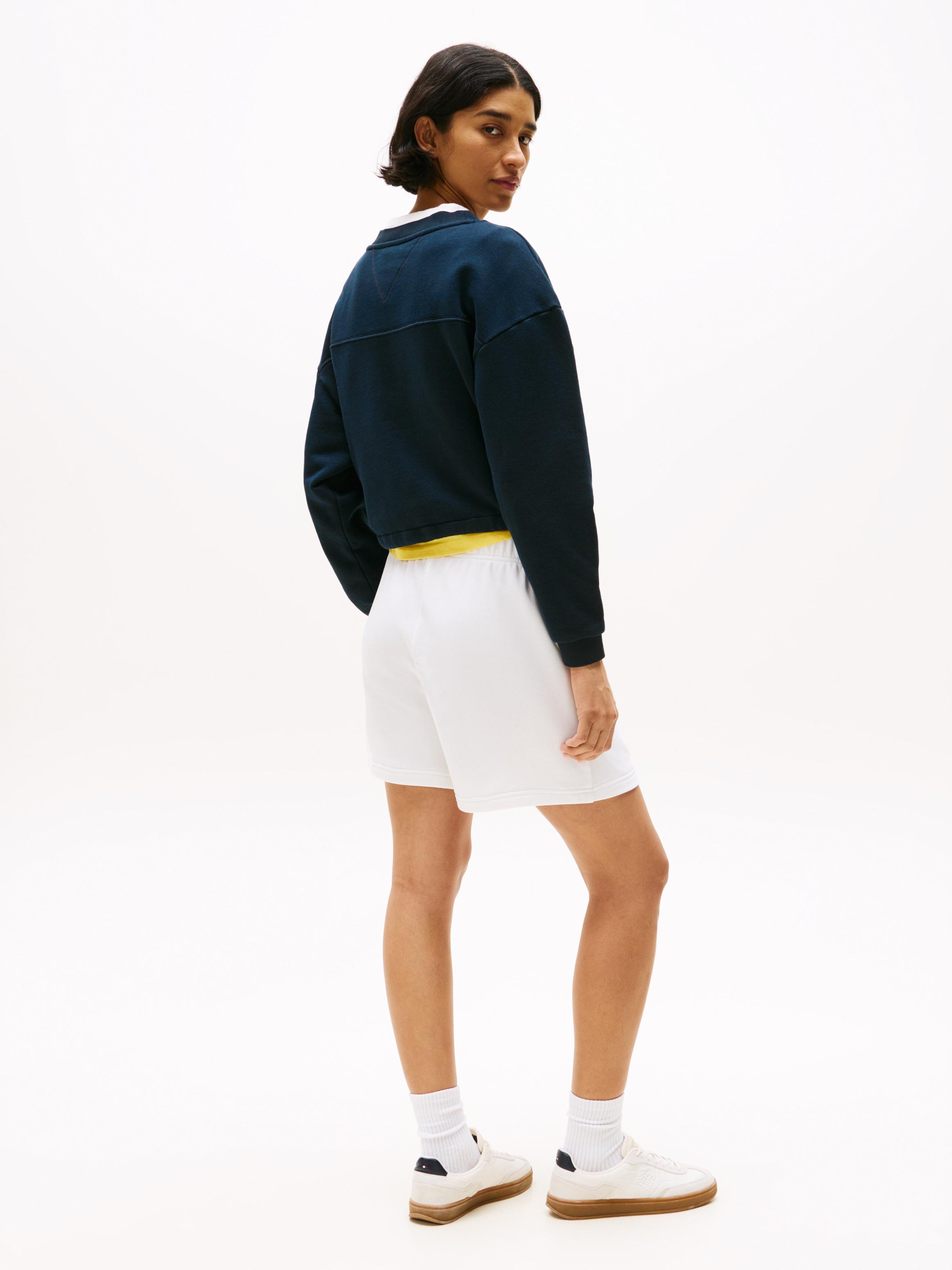 Tommy Hilfiger Organik Pamuk Mavi Kadın O Yaka Yelkenci Sweatshirts - WW0WW46764C1G