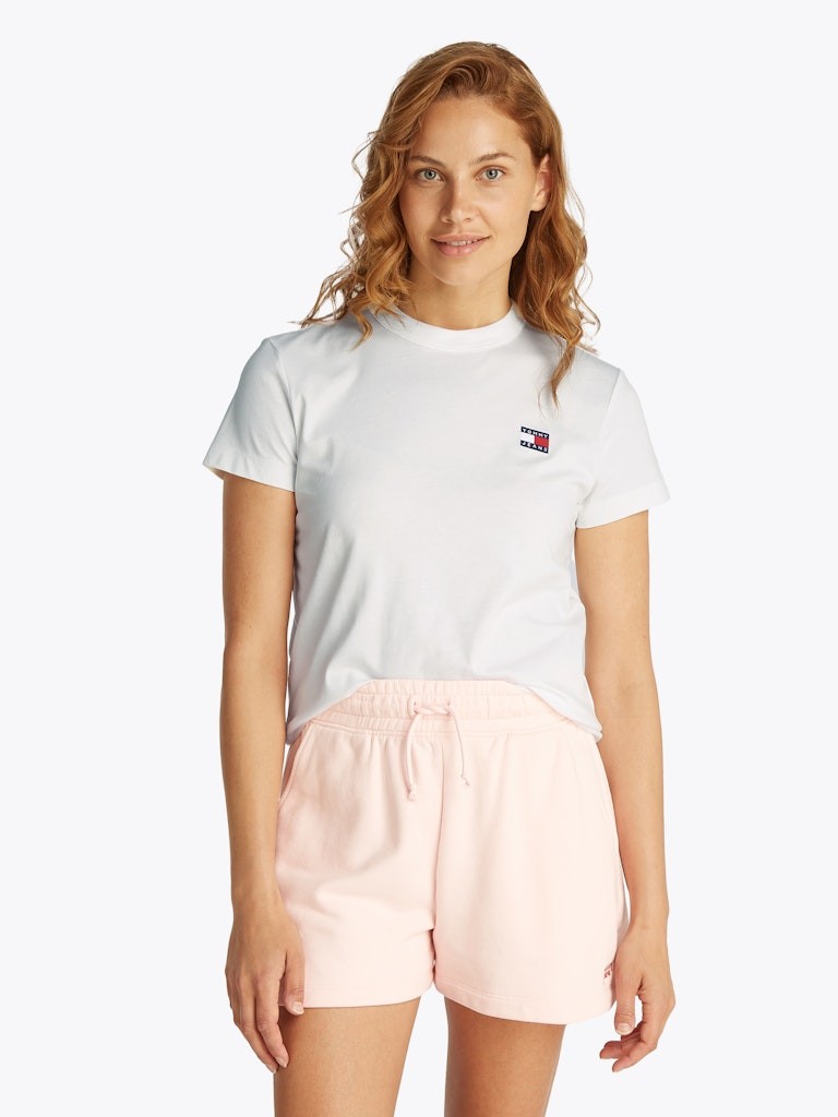 Tommy Hilfiger Rejeneratif Pamuk Beyaz Kadın Kısa Kollu T-Shirt - DW0DW20153YBL
