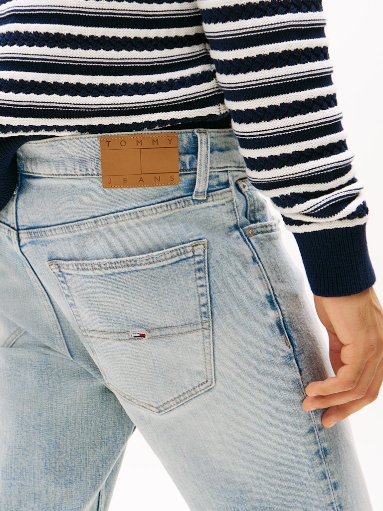 Tommy Hilfiger Erkek Mavi Tapered Kesim Austin Jean Pantolon
