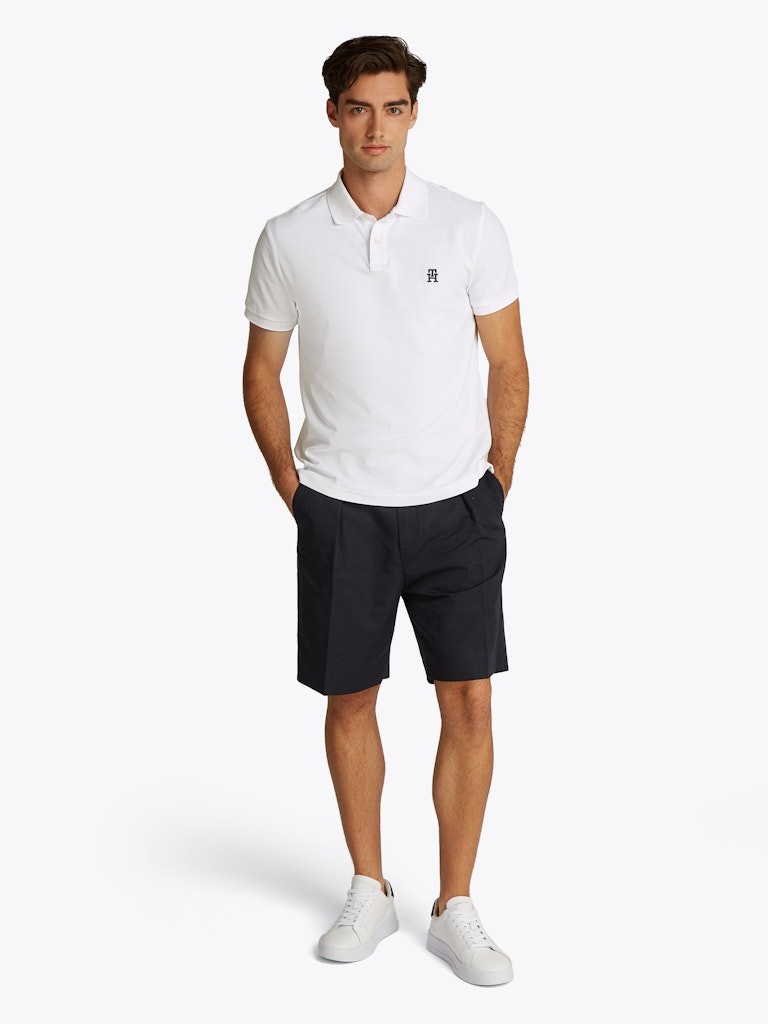 Tommy Hilfiger Organik Pamuk Beyaz Erkek Kısa Kollu Düğmeli Polo Yaka T-Shirt - MW0MW33167YBR