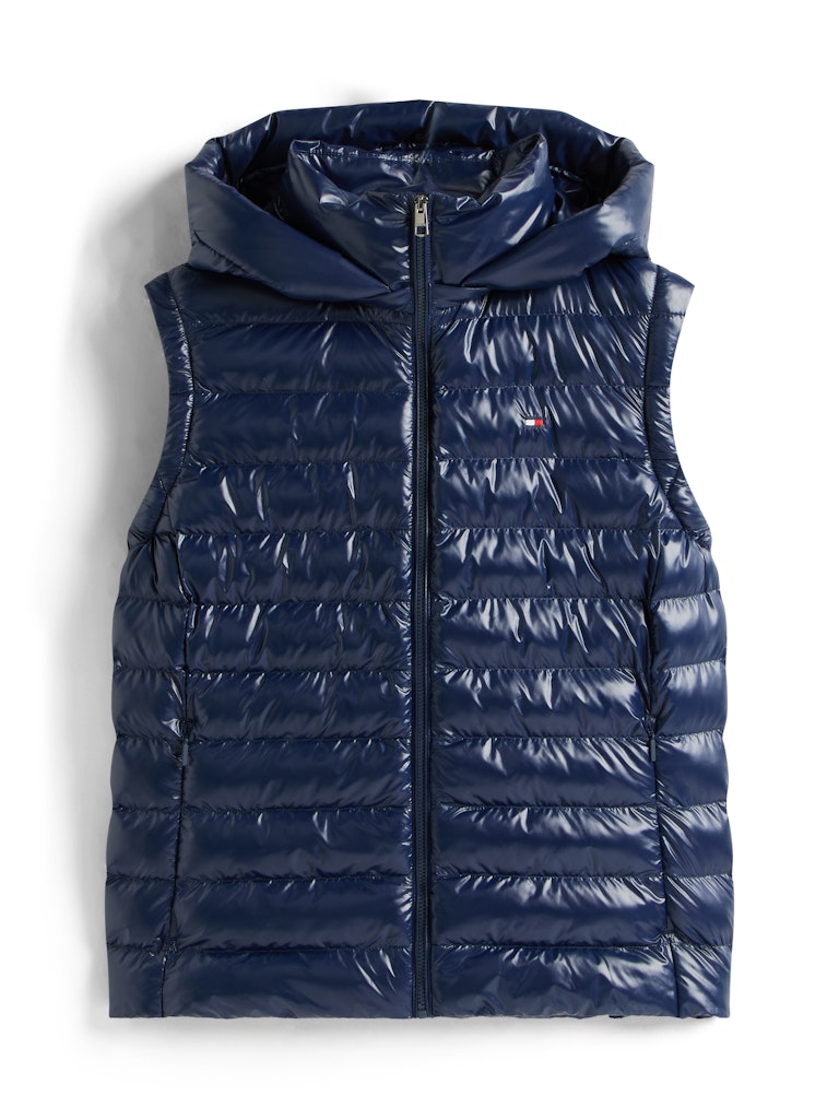 Tommy Hilfiger Kadın Lacivert Padded Kapşonlu Yelek