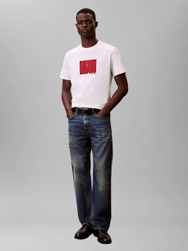 Calvin Klein Erkek Beyaz Pamuk O Yaka Kısa Kolu T-Shirt