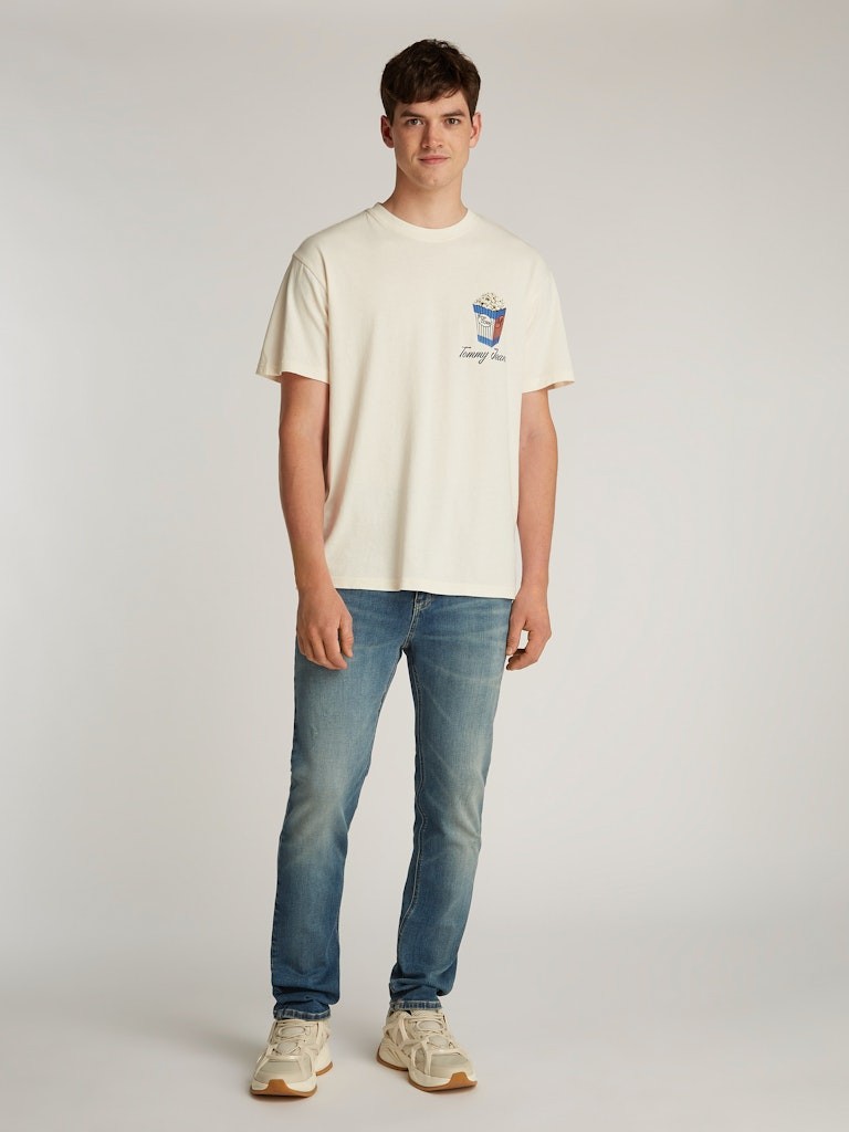 Tommy Hilfiger Pamuk Beyaz Erkek Kısa Kollu T-Shirt - DM0DM20352YBH