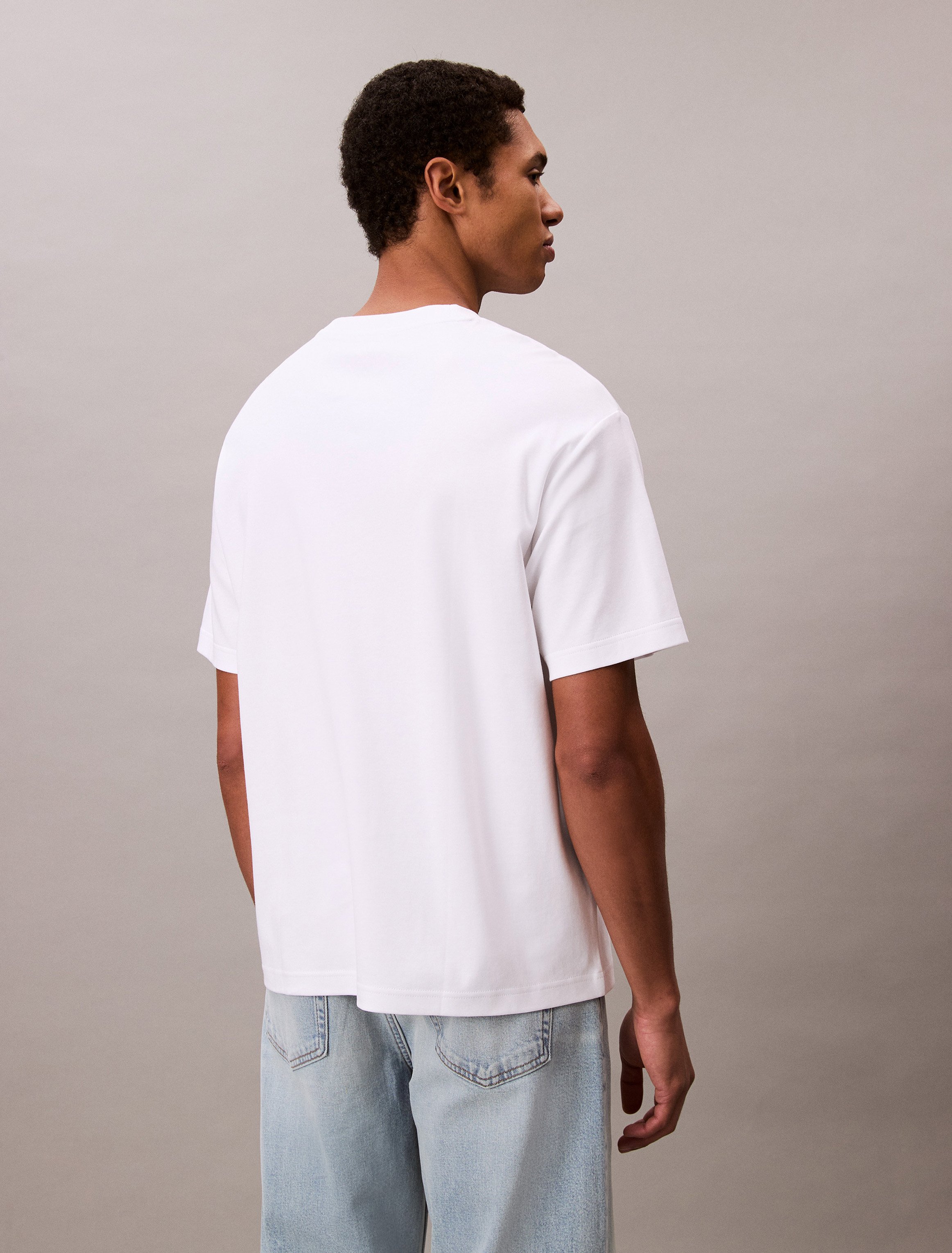Calvin Klein Erkek Beyaz O Yaka T Shirt