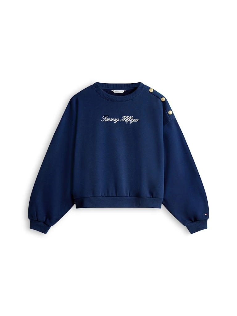 Tommy Hilfiger Kadın Lacivert Pamuk O Yaka Sweatshirt