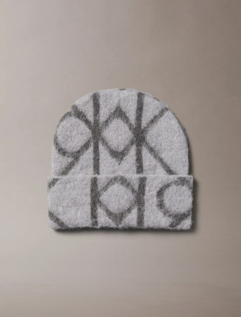 Calvin Klein Erkek Gri Bere Şapka