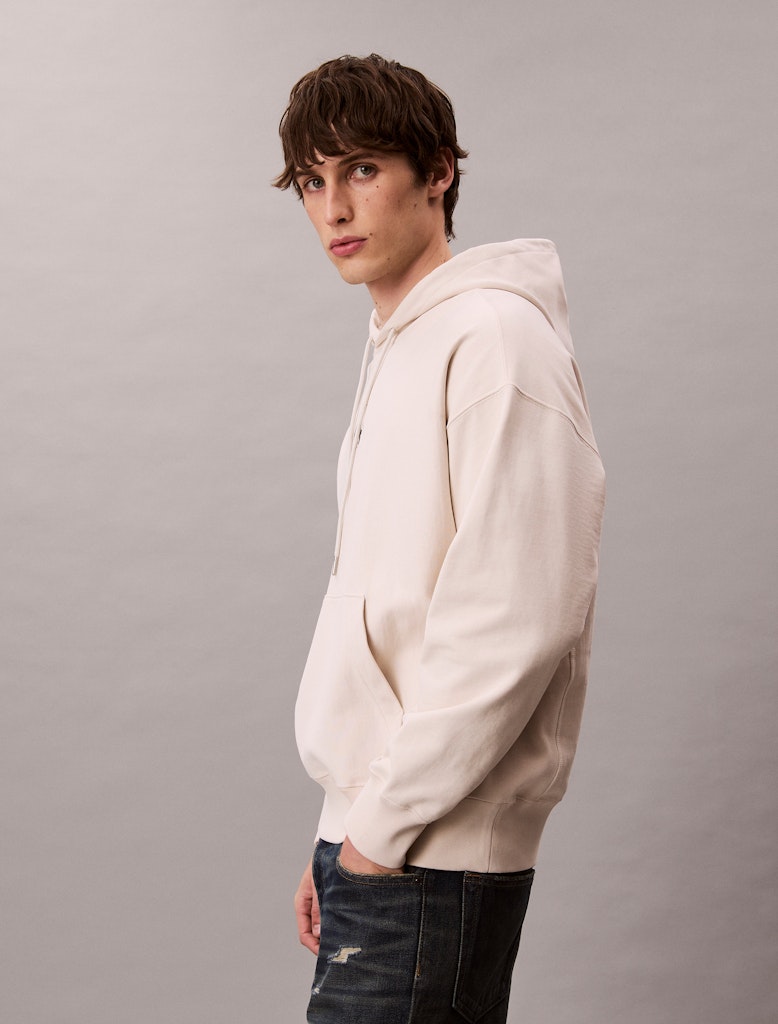 Calvin Klein Erkek Bej Kapşonlu Sweatshirt