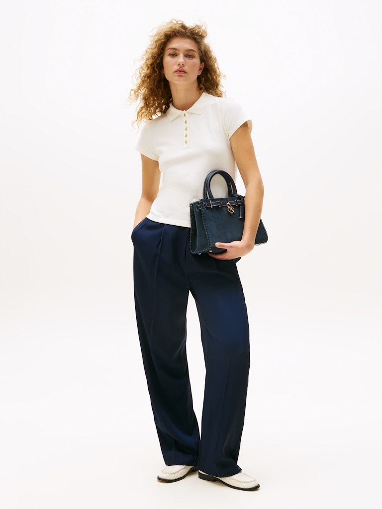 Tommy Hilfiger Kadın Beyaz Polo Yala T-Shirt