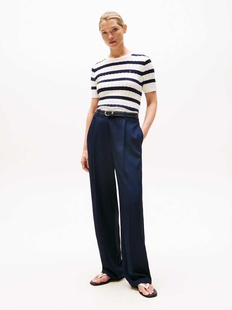 Tommy Hilfiger Kadın Beyaz O Yaka Triko - WW0WW456560FG