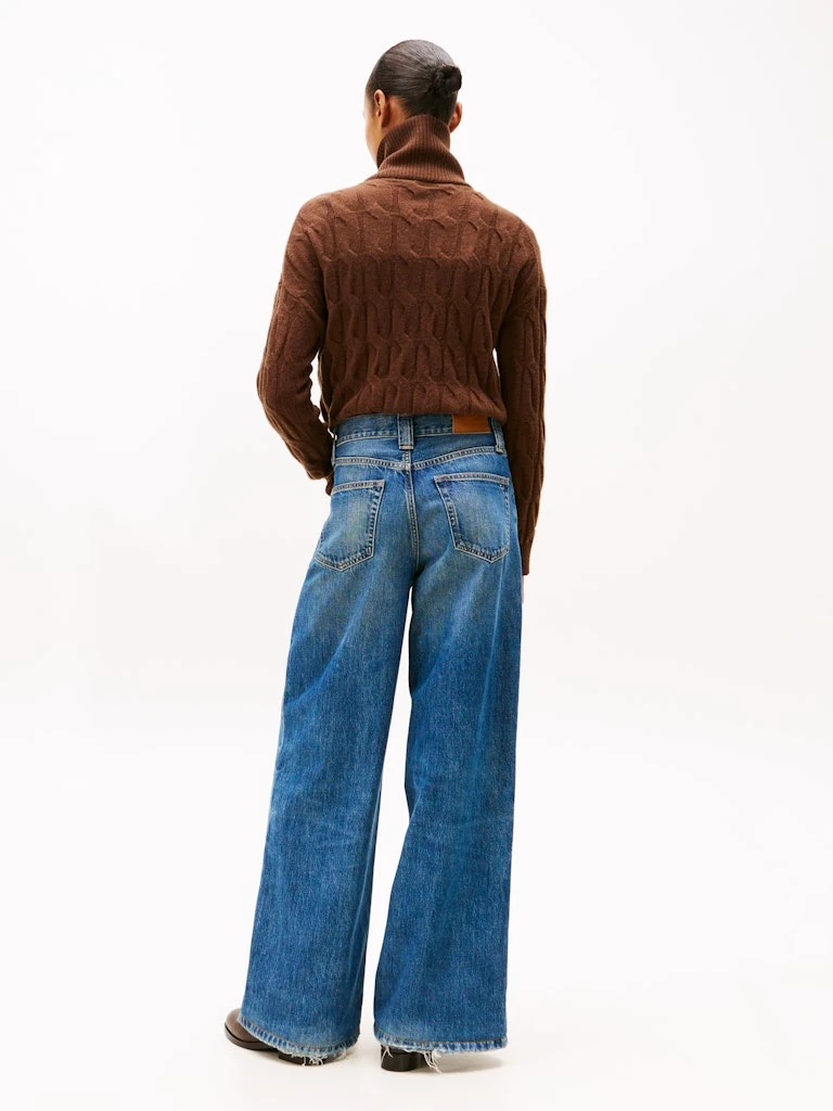 Tommy Hilfiger Kadın Mavi Rahat Kesim 70's Jean Pantolon