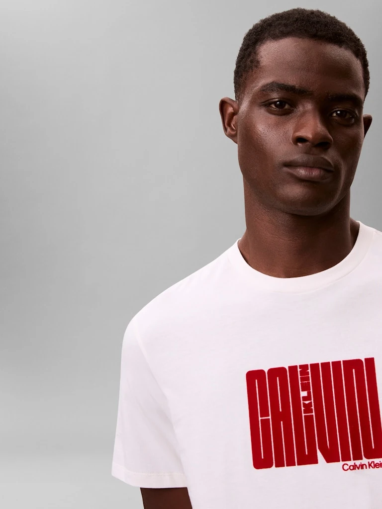 Calvin Klein Erkek Beyaz Pamuk O Yaka Kısa Kolu T-Shirt