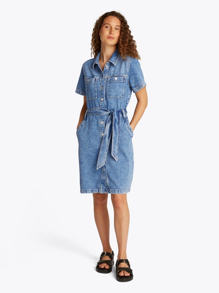 Tommy Hilfiger Denim Mavi Kadın Gömlek Elbise - WW0WW443801A8