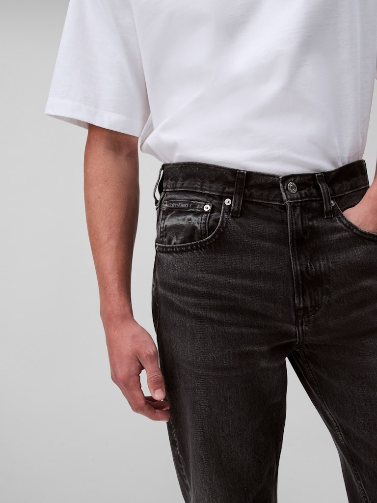 Calvin Klein Erkek Gri Düz Kesim Jean Pantolon - LV04RB705GRDD