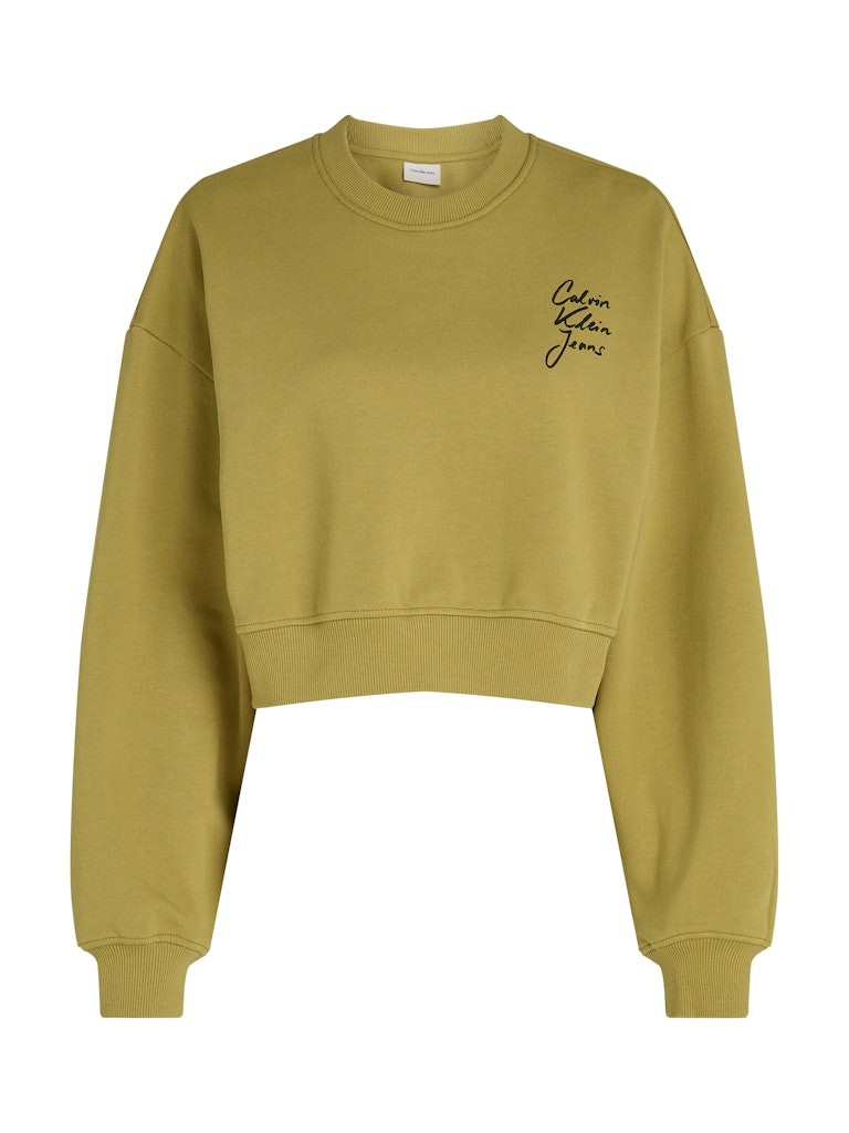 Calvin Klein Pamuk Haki Kadın O Yaka Sweatshirts - J20J224743LMD
