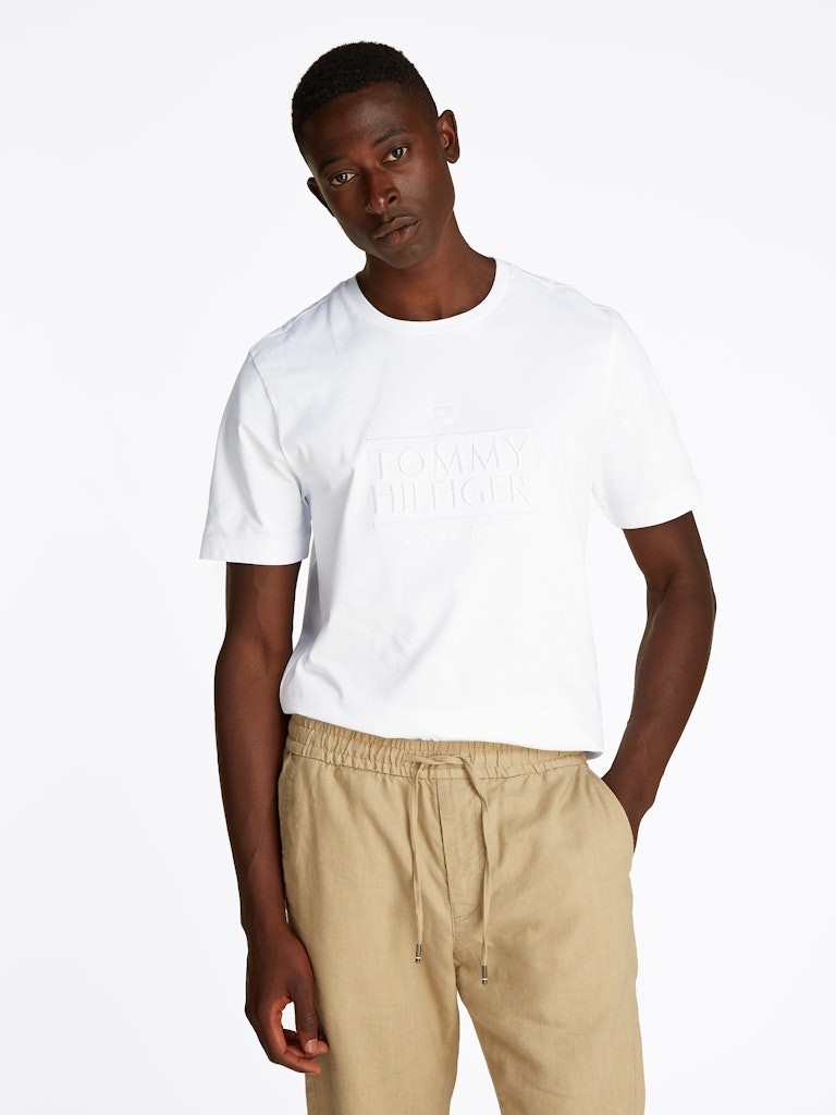 Tommy Hilfiger Rejeneratif Pamuk Beyaz Erkek Kısa Kollu T-Shirt