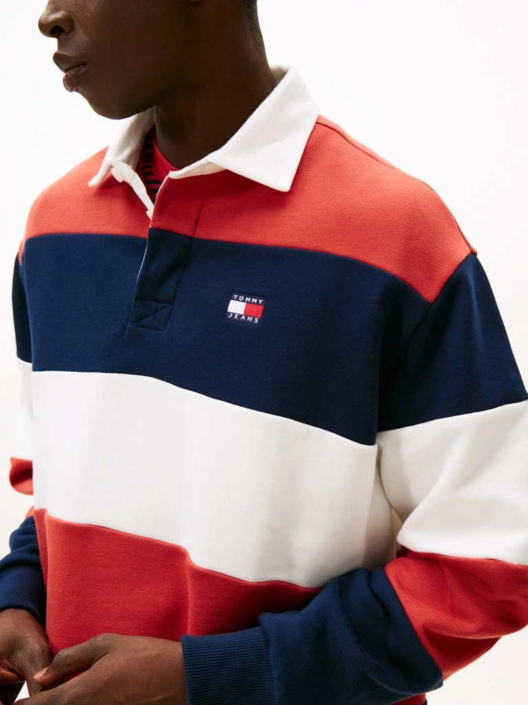 Tommy Hilfiger Erkek Lacivert Pamuk Polo Yaka Sweatshirt