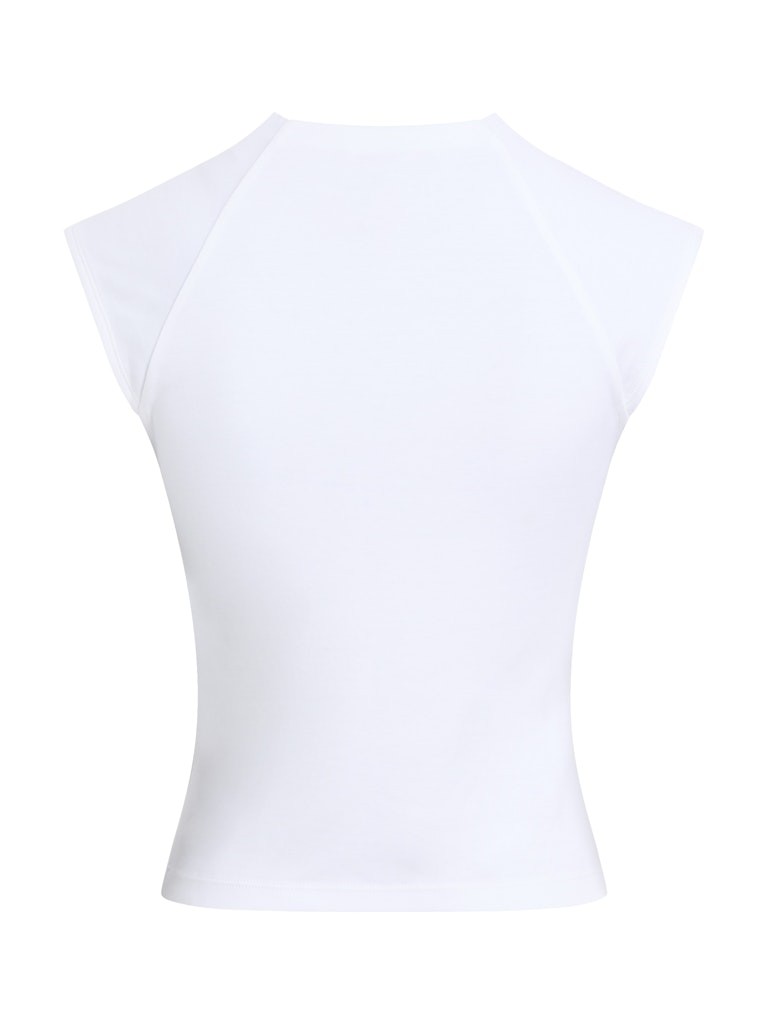 Calvin Klein Organik Pamuk Beyaz Kadın Kolsuz T-shirt - K20K208422YAA
