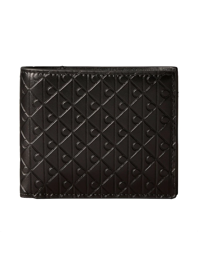 Calvin Klein Erkek Siyah Deri 2'ye Katlanan Cüzdan