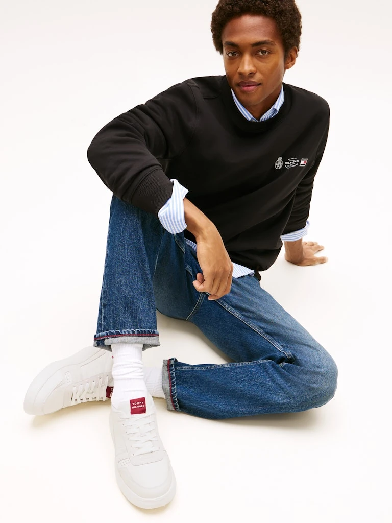 Tommy Hilfiger Erkek Beyaz  Kısa Taban Modern Sneakers