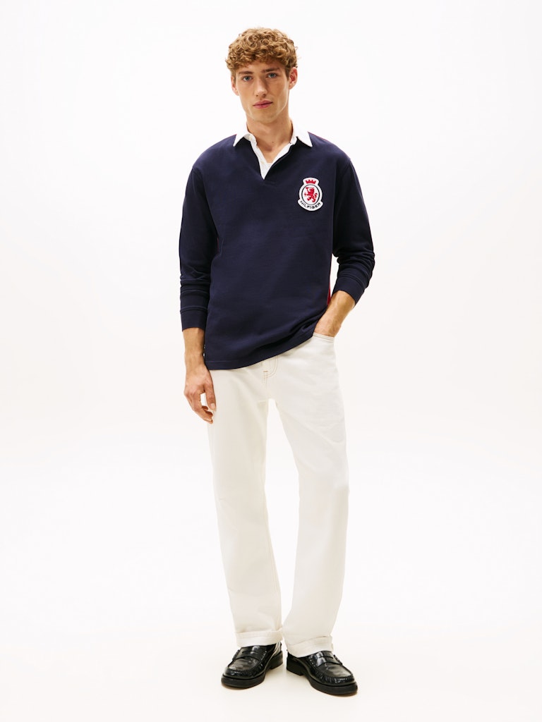 Tommy Hilfiger Erkek Düğmeli Polo Yaka Lacivert T-Shirt