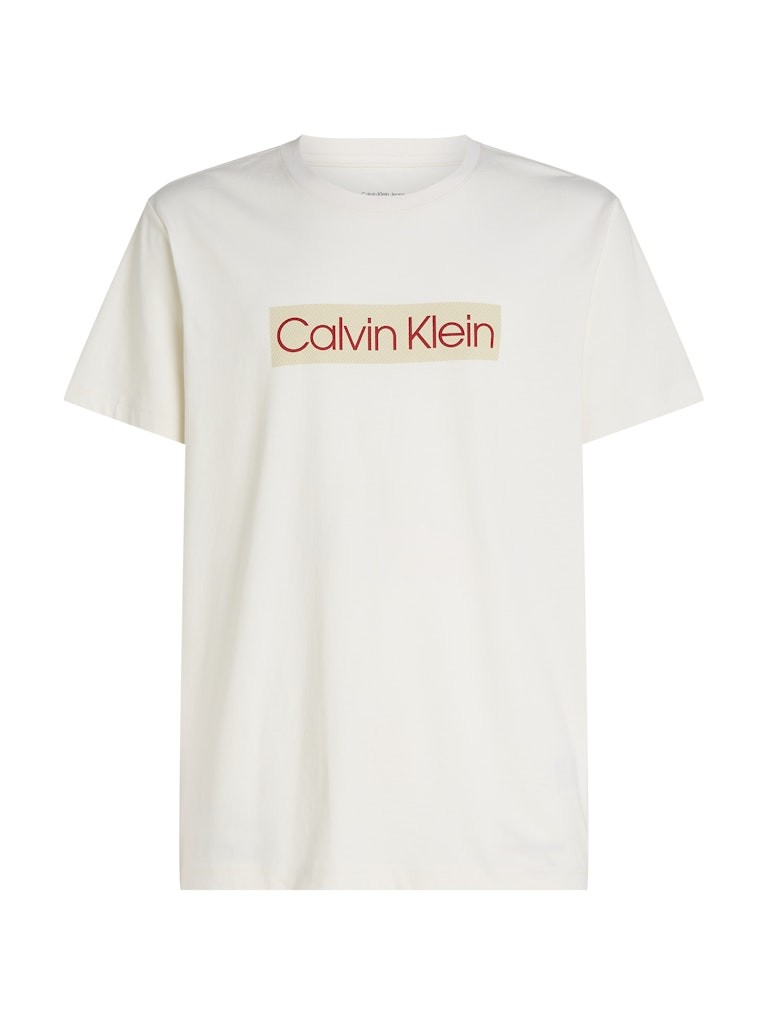 Calvin Klein Rejeneratif Pamuk Beyaz Erkek Kısa Kollu T-Shirt - J30J327472YAS