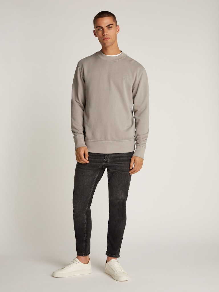 Calvin Klein Erkek WASHED PUFF PRINT CR Gri Sweatshirt - J30J327079PEO