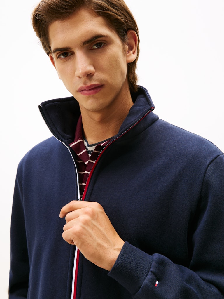 Tommy Hilfiger Erkek Tam Fermuar Lacivert Sweatshirt
