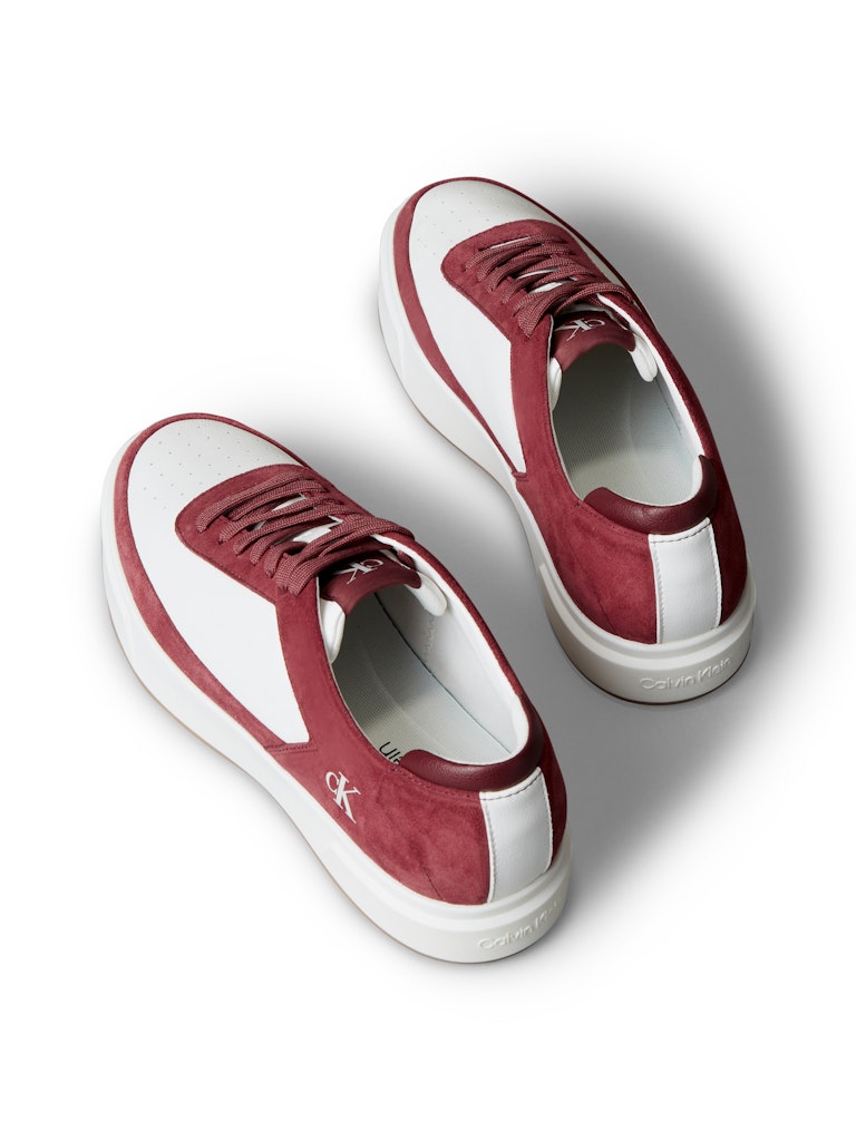 Calvin Klein Erkek Bej Deri Kısa Taban Basket Sneakers